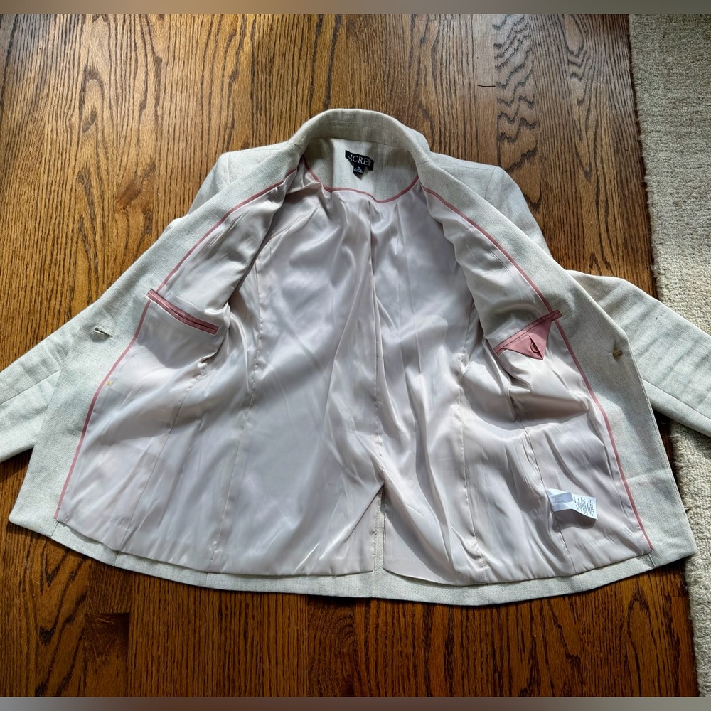 J. CREW Size 00 Alexandra Blazer in Stretch Linen Blend Flax $248 - Picture 4 of 4